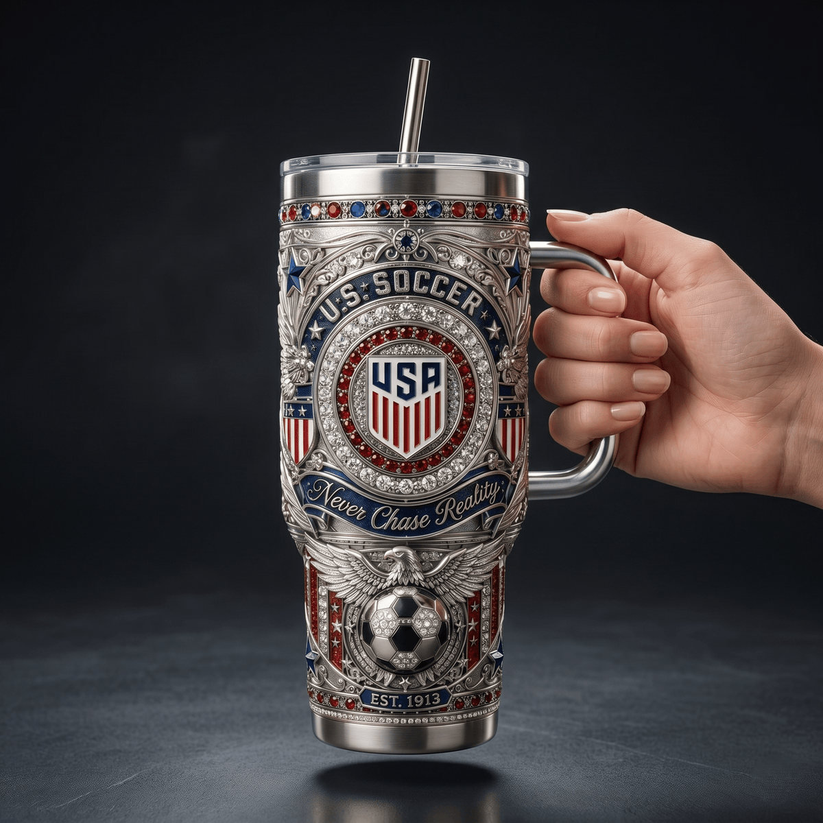 Premium USMNT 40oz Tumbler With Handle TNSM