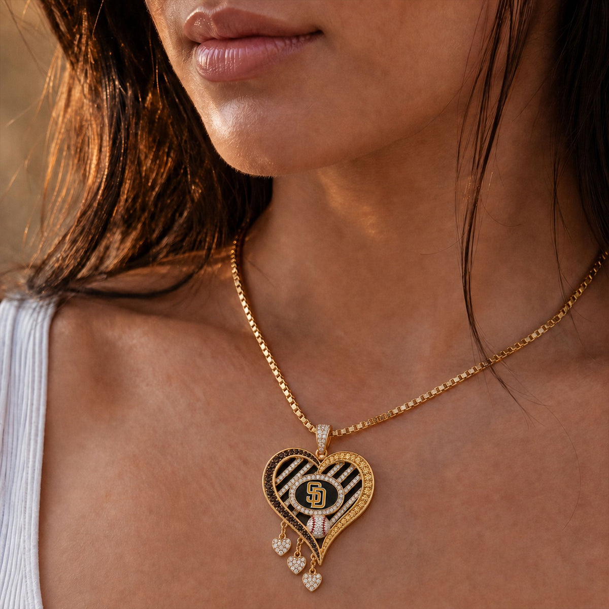 SDP Solid Gold Chain with Diamond Pendant BMD