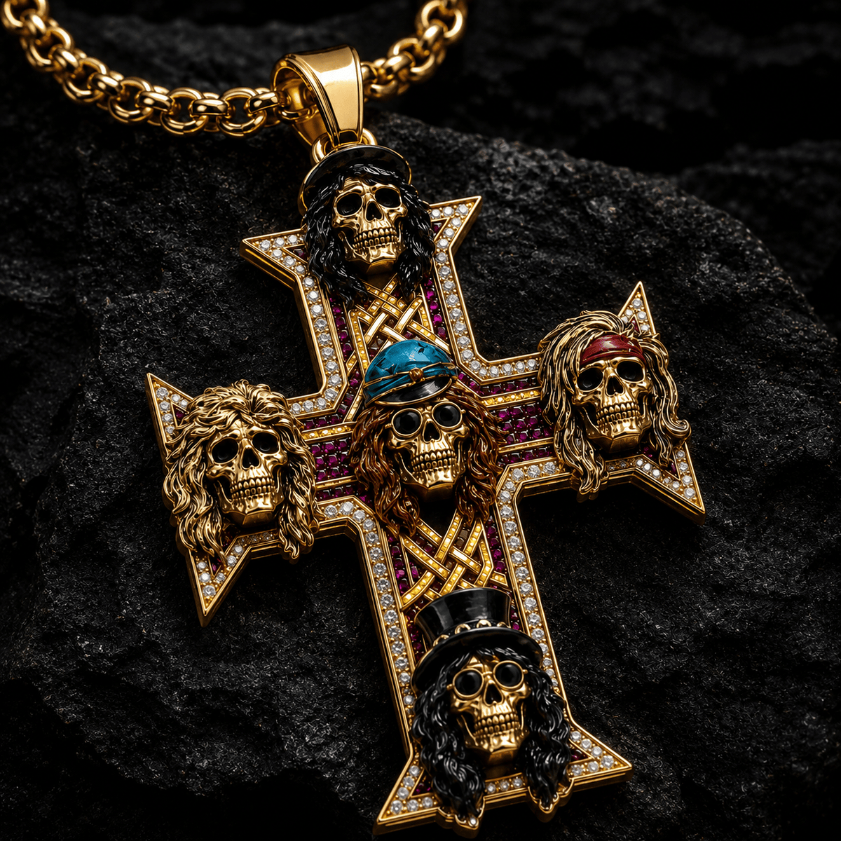 GNR Solid Gold Chain with Diamond Pendant TMH