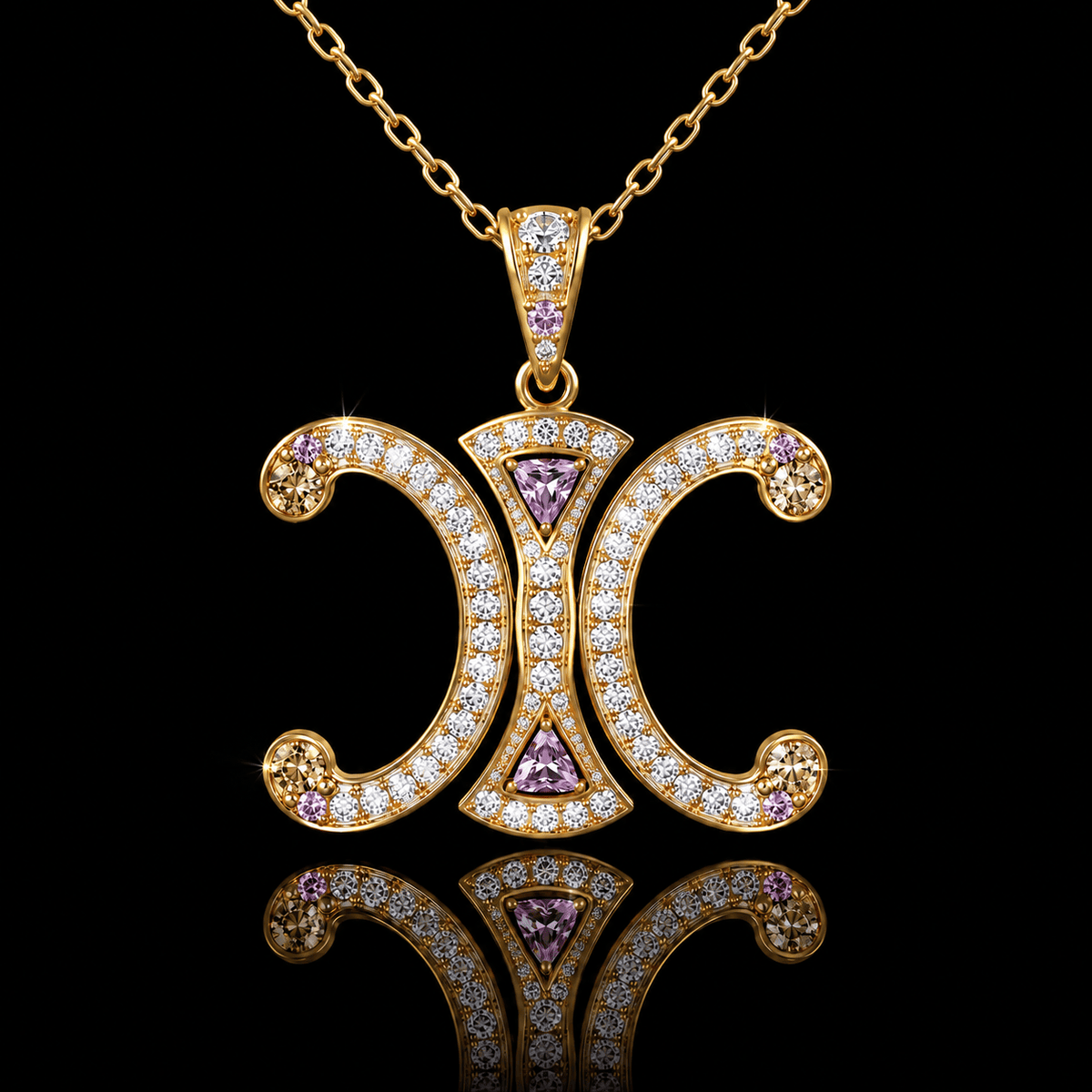 CLDO Solid Gold Chain with Diamond Pendant BMD