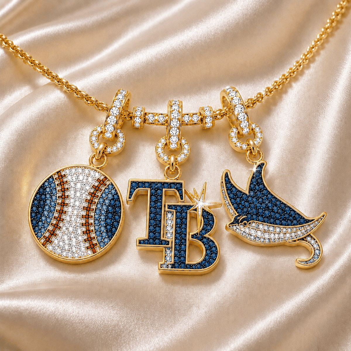 TPBR Solid Gold Chain with Diamond Pendant TTTT