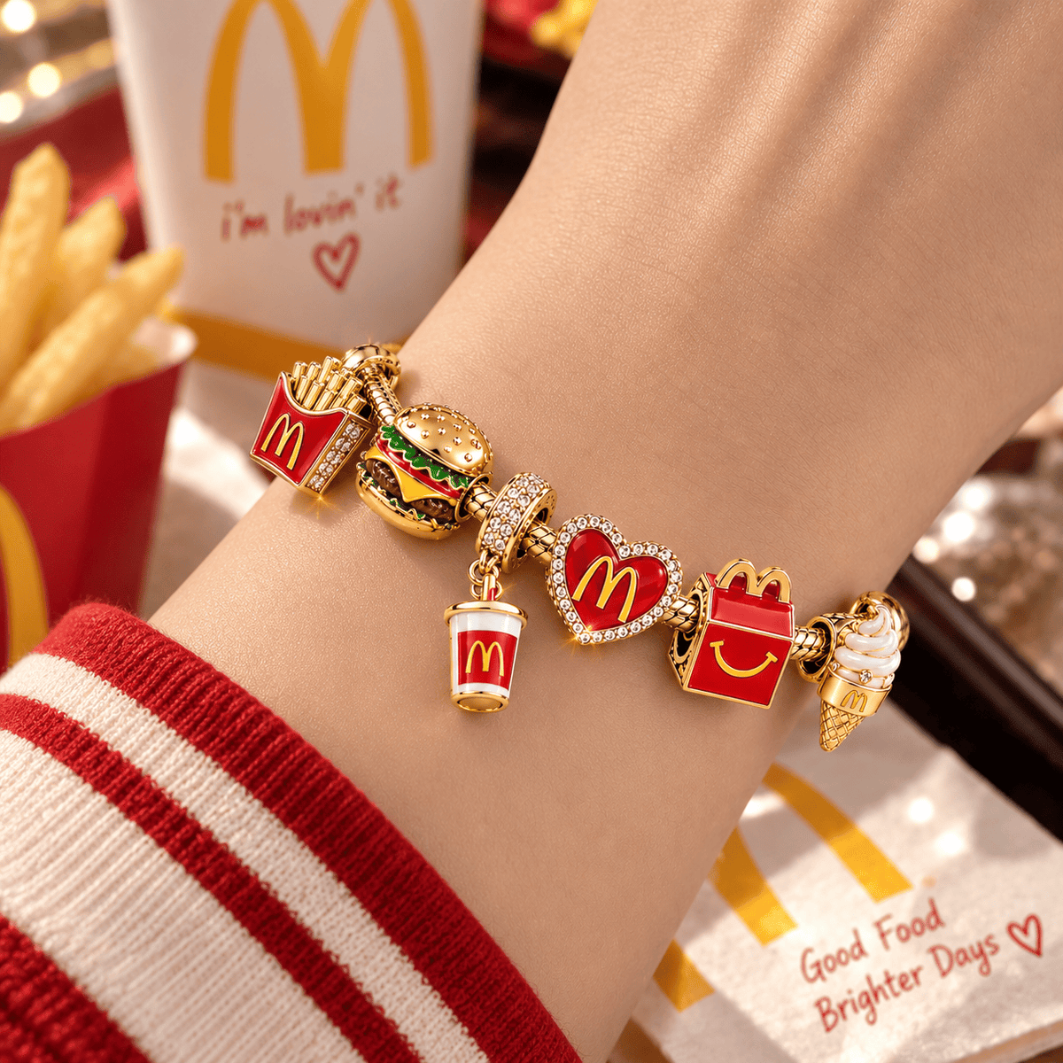MDN Gold Charm Bracelet Set PTT