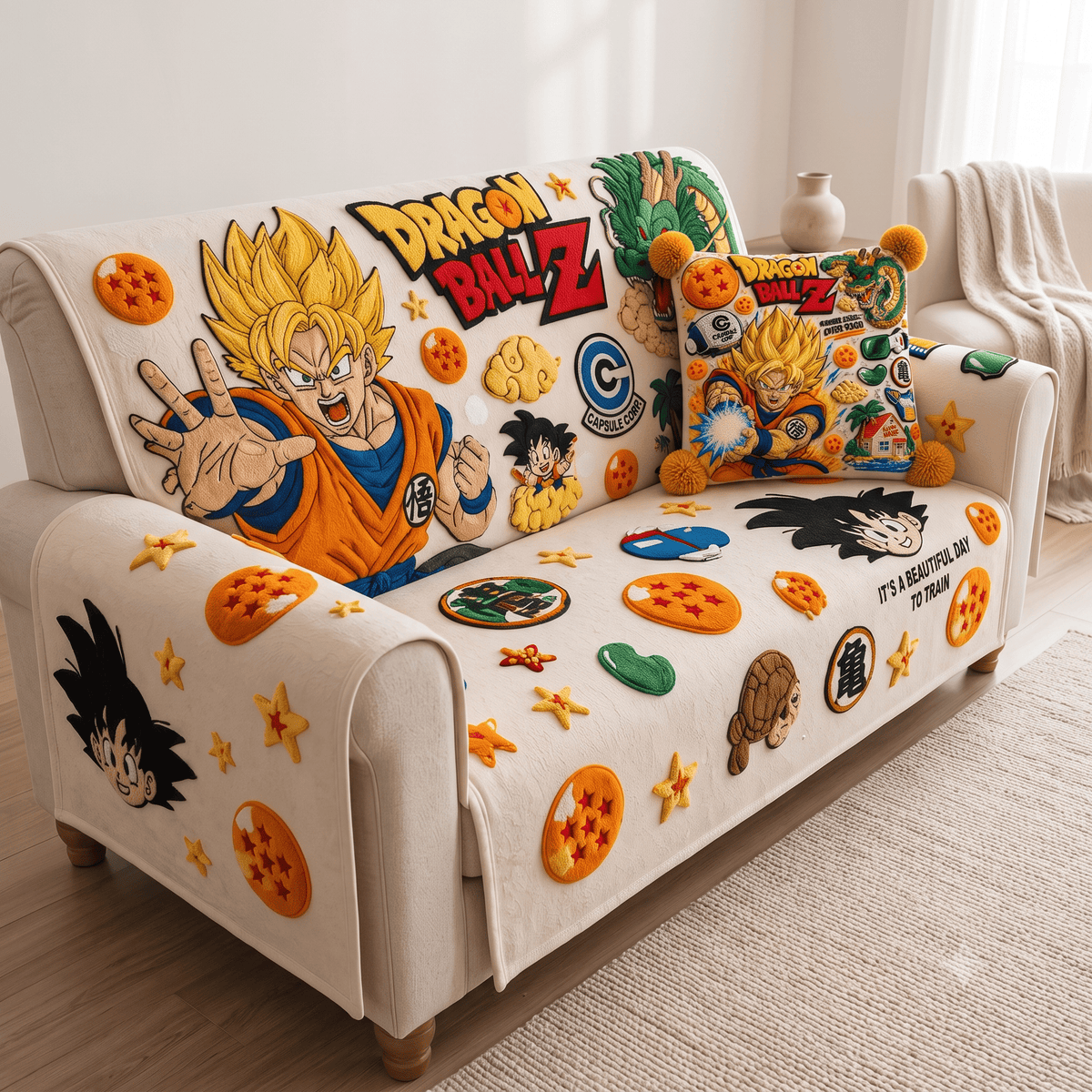 DGBL Tufted Sofa Cover & Pillow Set DNBN