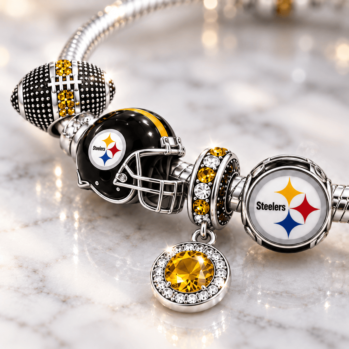 PBS Silver Charm Bracelet Set BMD