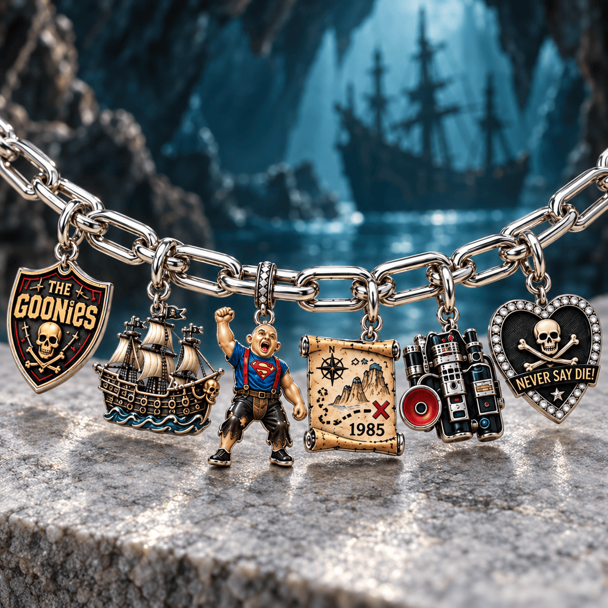 TGNS Silver Charm Bracelet Set NTVA