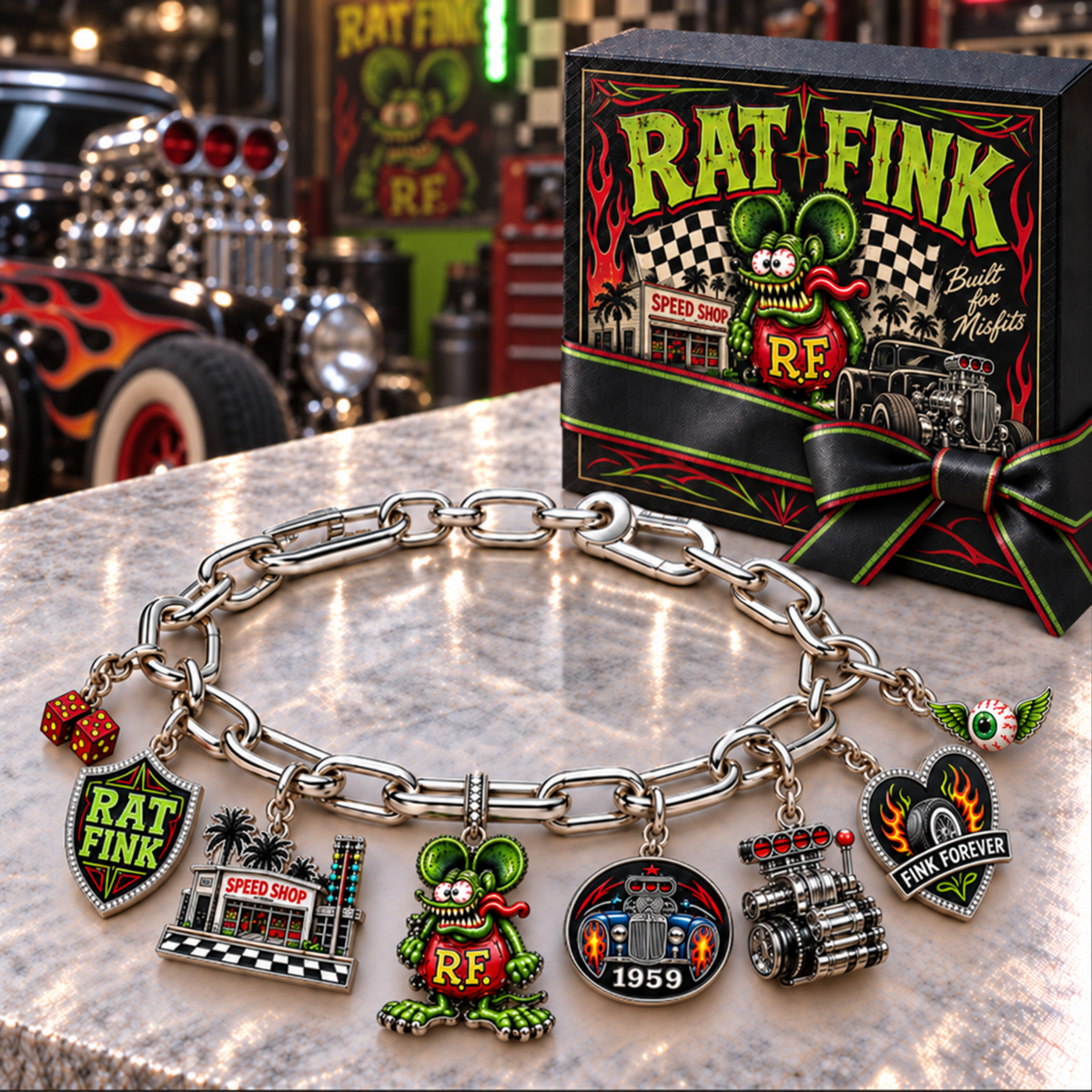 RFK Silver Charm Bracelet Set NTVA