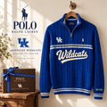 KWC Premium Varsity Cable-Knit Quarter-Zip Sweater NHVH