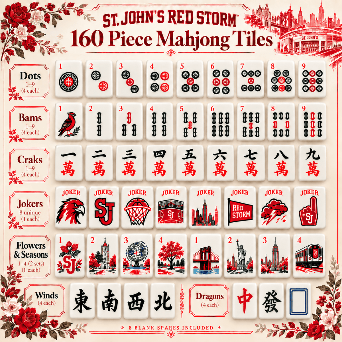Premium SJRS Mahjong Tiles Set TNSM