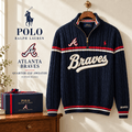 ALB PREMIUM Varsity Cable-Knit Quarter-Zip Sweater NHVH