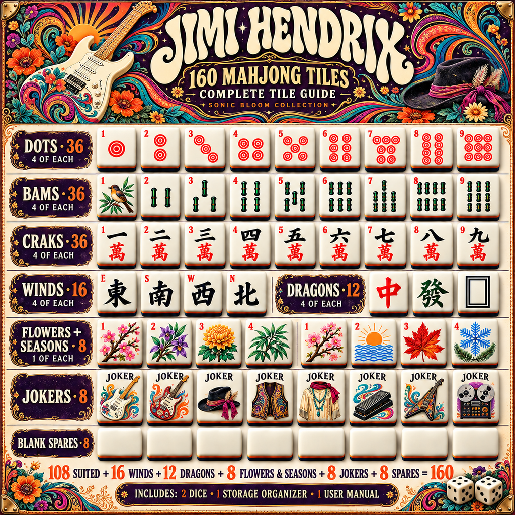 Premium JHR Mahjong Tiles Set PVNA