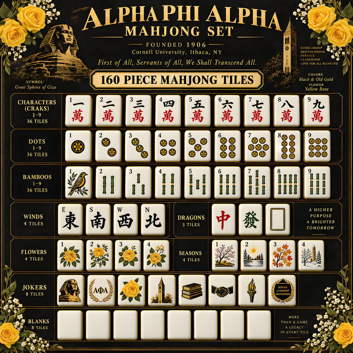 Premium APA Mahjong Tiles Set TNSM