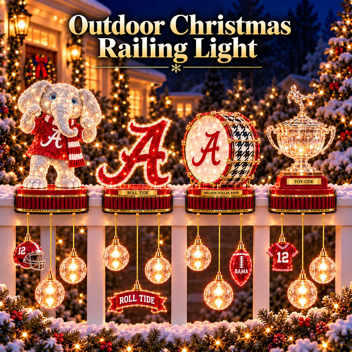 Premium ACT Outdoor Christmas Railing Ligh TTMH