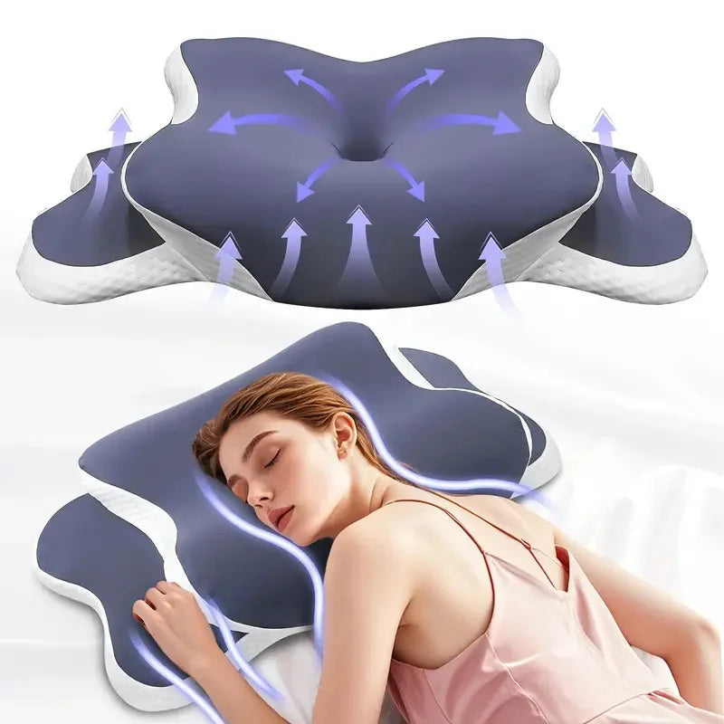 Memory Foam Cervical Pillow for Neck Pain Relief Ergonomic Orthopedic Neck Support Side Back Stomach Sleepers Ideal Gift