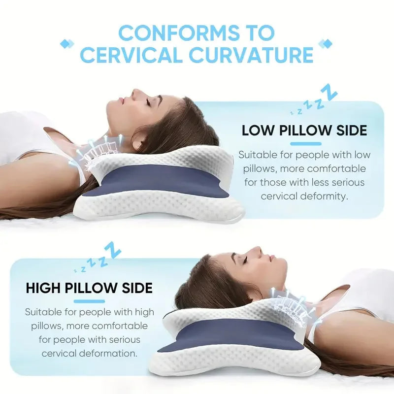 Memory Foam Cervical Pillow for Neck Pain Relief Ergonomic Orthopedic Neck Support Side Back Stomach Sleepers Ideal Gift