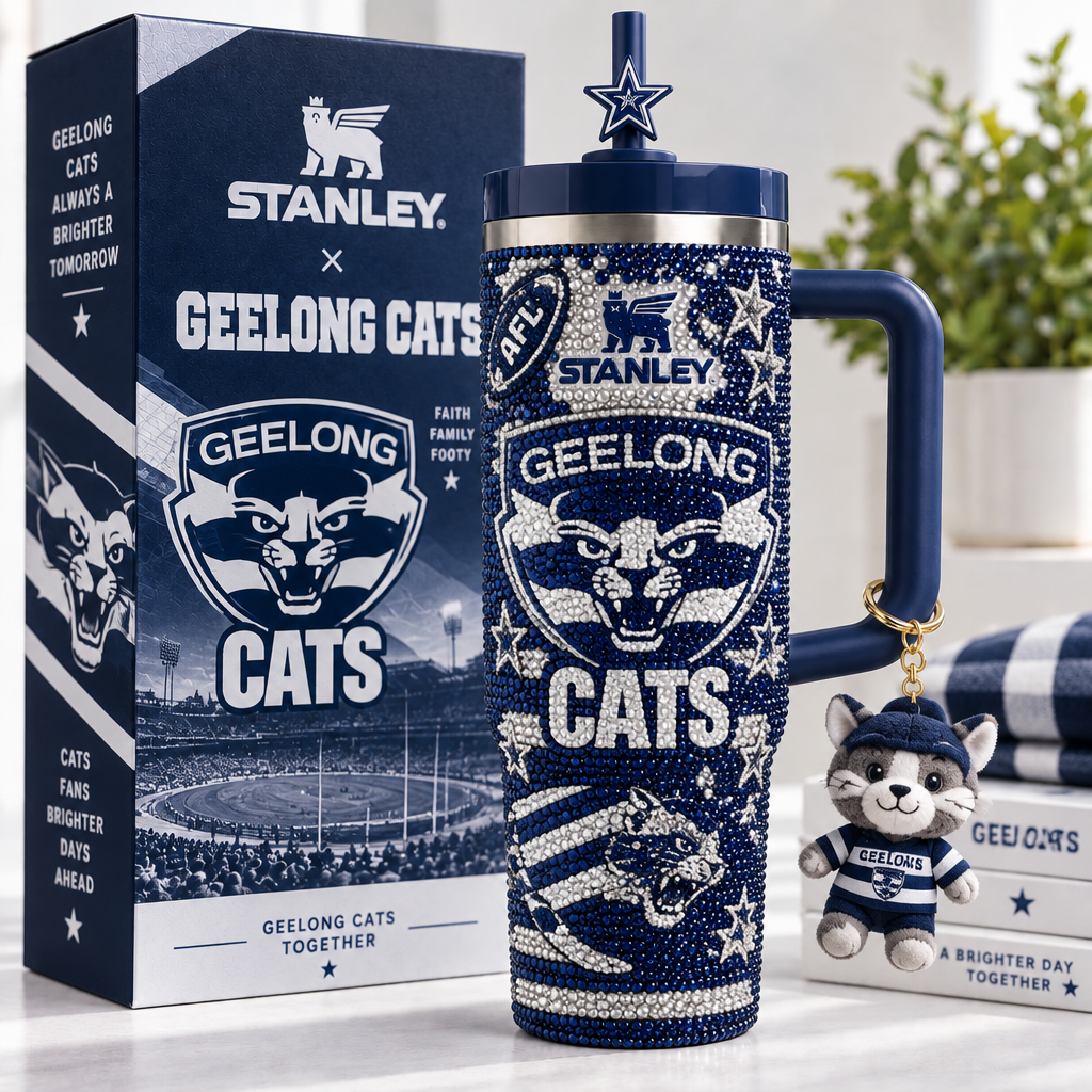 Geelong Cats 40oz Tumbler With Handle TTNL